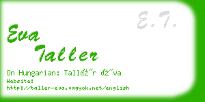 eva taller business card